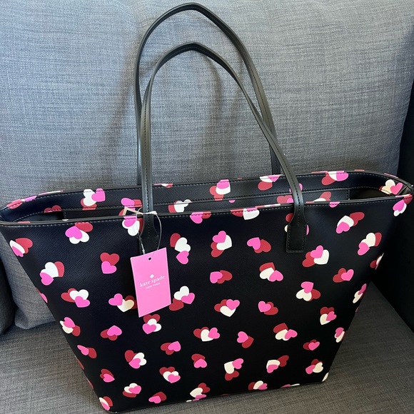 NWT KATE SPADE FLATTER HEARTS TOTE HANDBAG